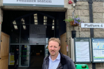 Derek Thomas MP campaigning for the ticket office in Penzance