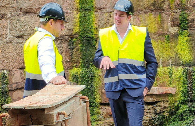 Derek listens to Jamie Murphy's plans for the dry dock