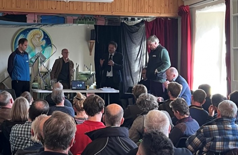 Derek talks to farmers in Zennor