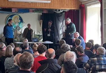 Derek talks to farmers in Zennor